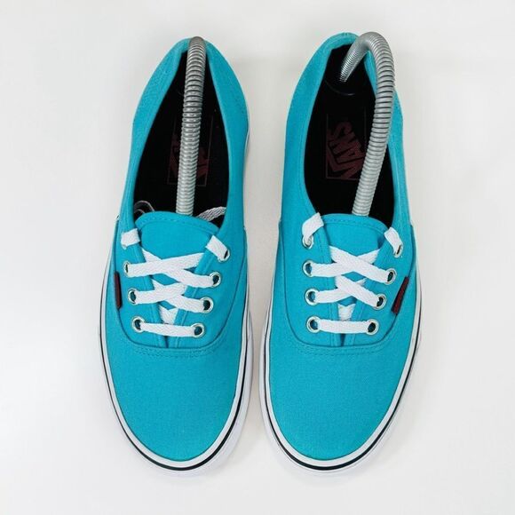 Vans Authentic Canvas Low Top Sneakers Shoes Bright Teal Turquoise Blue 7.5 - Picture 3 of 10